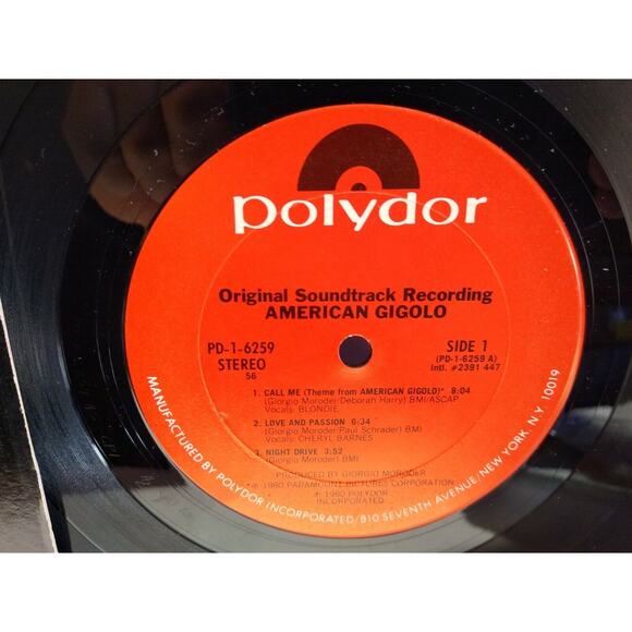 Giorgio Moroder American Gigolo Soundtrack Vinyl LP Record Album Blondie Call Me - Picture 3 of 5